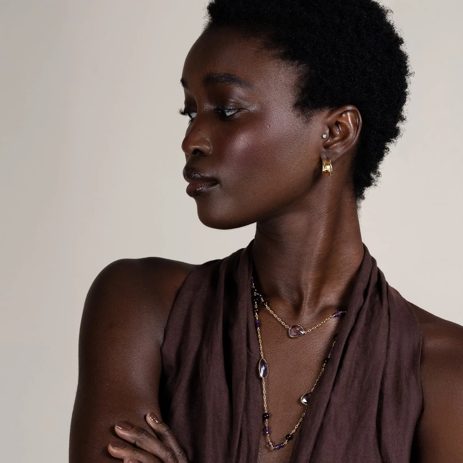 Amethyst, Garnet & Onyx Array Necklace sold by Dower & Hall product image thumbnail 2