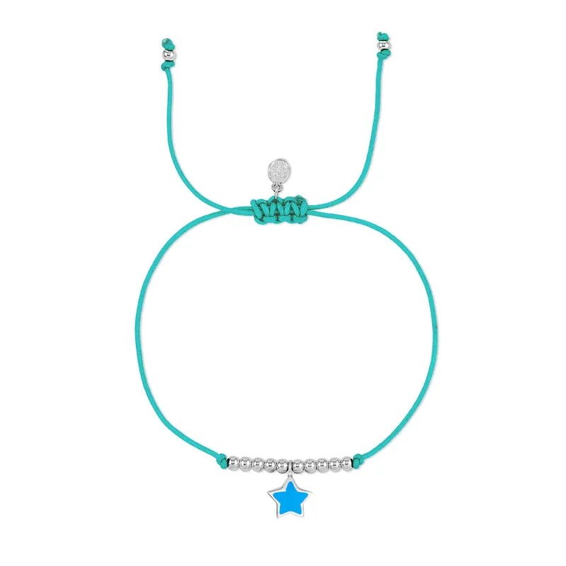 Enamel Star Misanga Cord Bracelet sold by Dower & Hall
