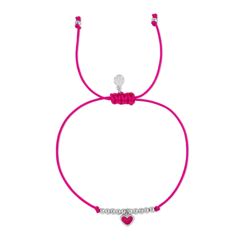 Enamel Heart Misanga Cord Bracelet sold by Dower & Hall