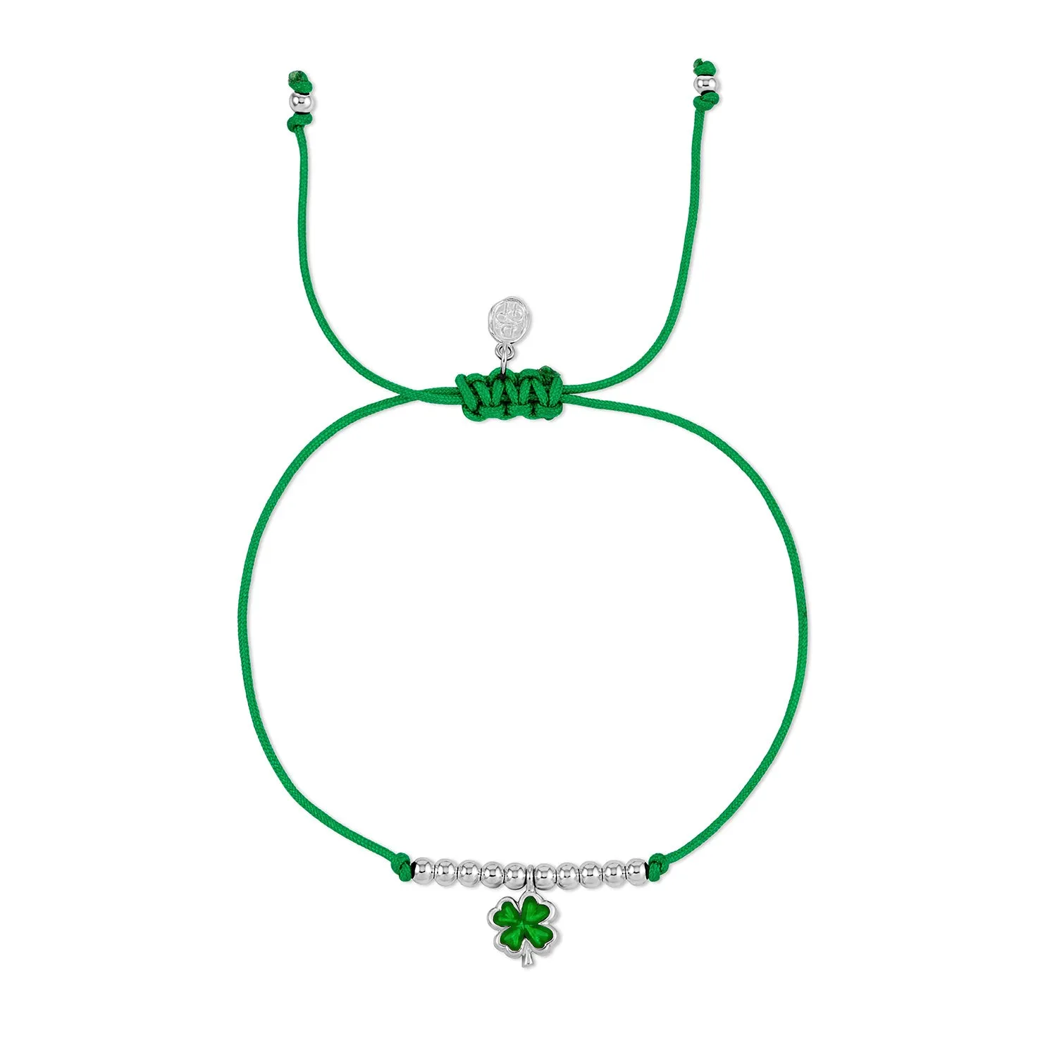 Clover Misanga Green Cord Bracelet sold by Dower & Hall