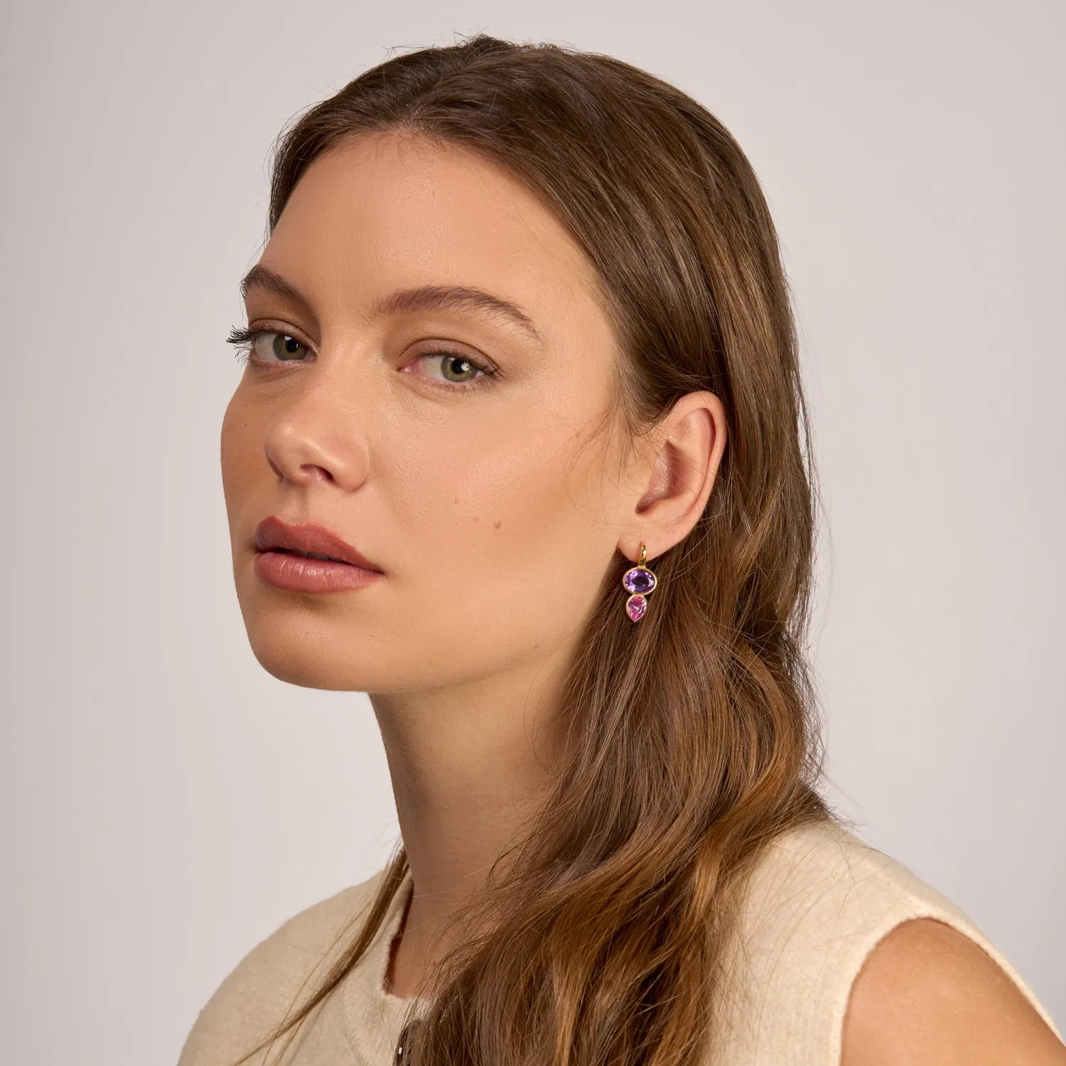 Amethyst & Pink Topaz Tutti Frutti Earrings sold by Dower & Hall product image thumbnail 3