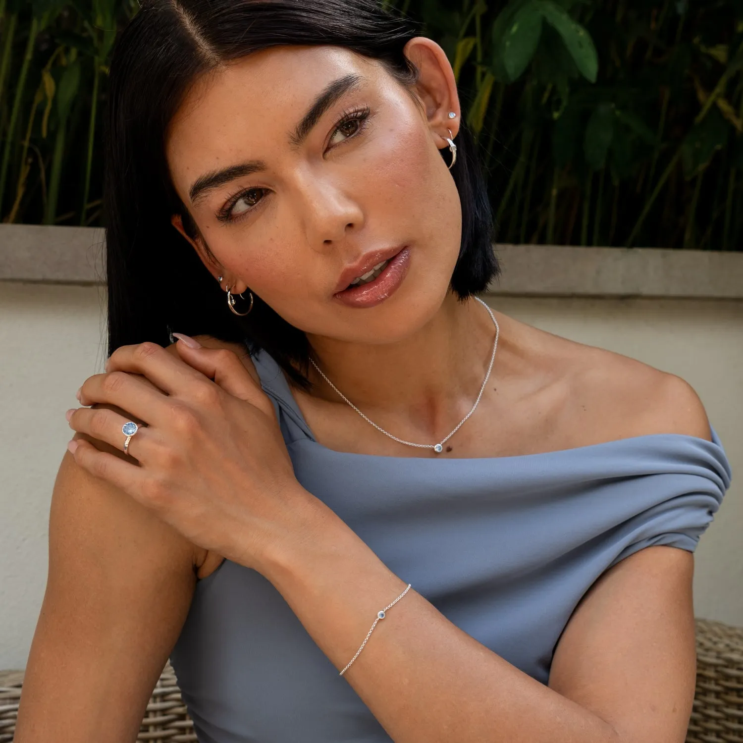 Aquamarine Dewdrop Necklace and Earring Set sold by Dower & Hall product image thumbnail 4