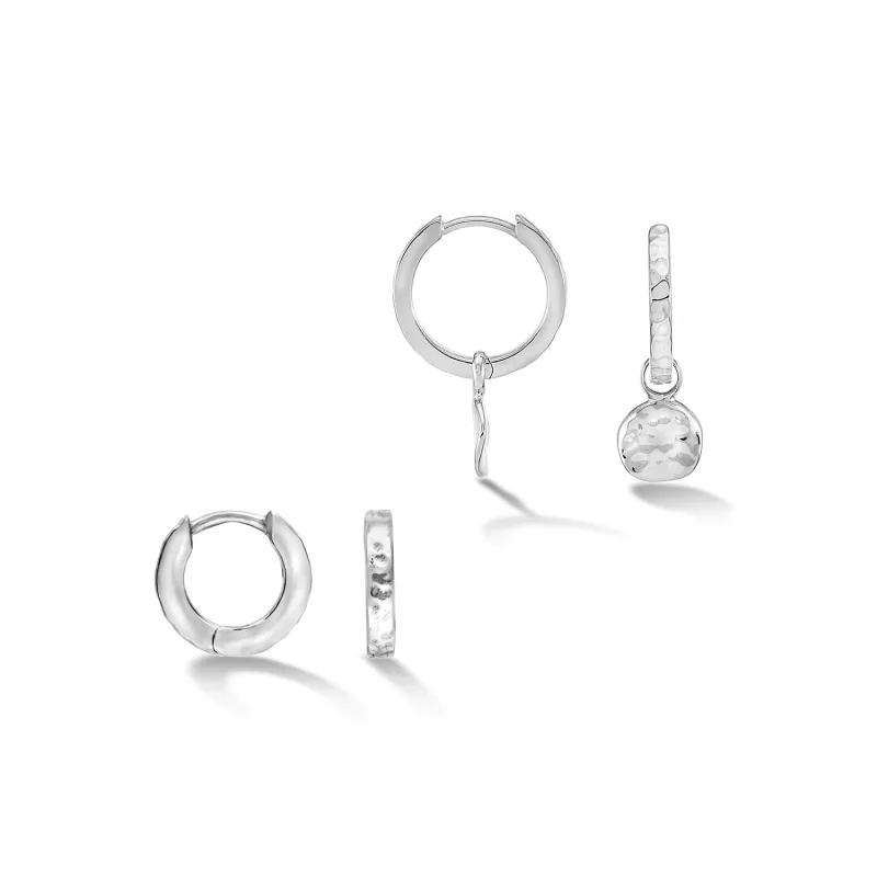 Hammered Nomad Hoops Set sold by Dower & Hall