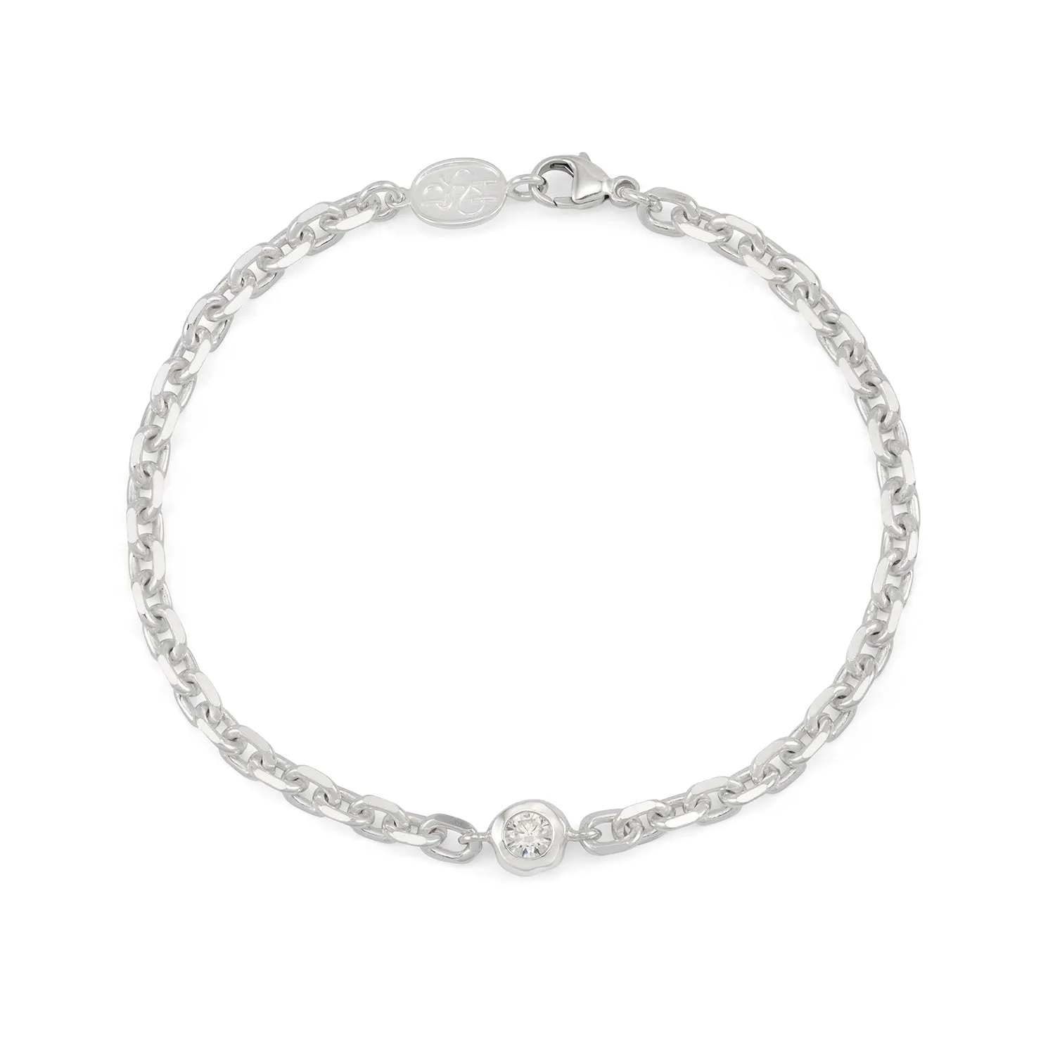 White Topaz Chain Bracelet sold by Dower & Hall