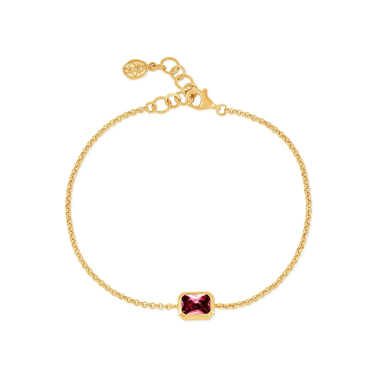 Garnet Octagon Chain Bracelet sold by Dower & Hall