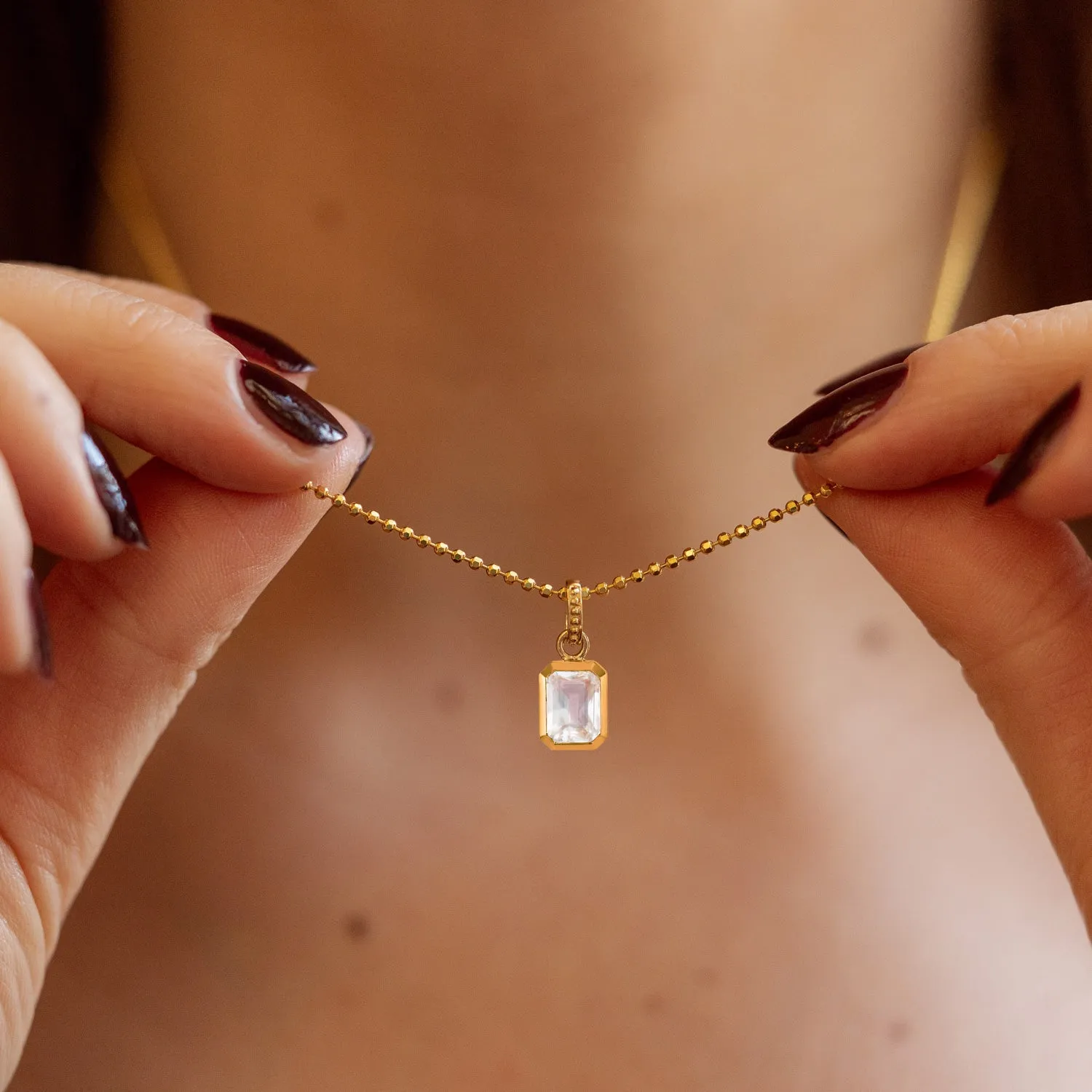 White Topaz Octagon Necklace sold by Dower & Hall product image thumbnail 2