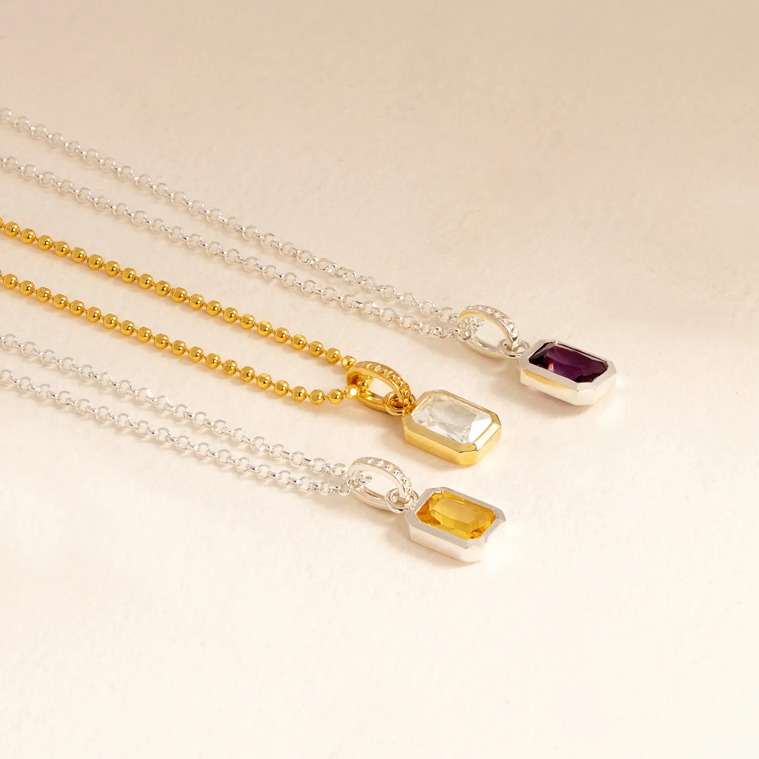 Citrine Octagon Necklace sold by Dower & Hall product image thumbnail 3