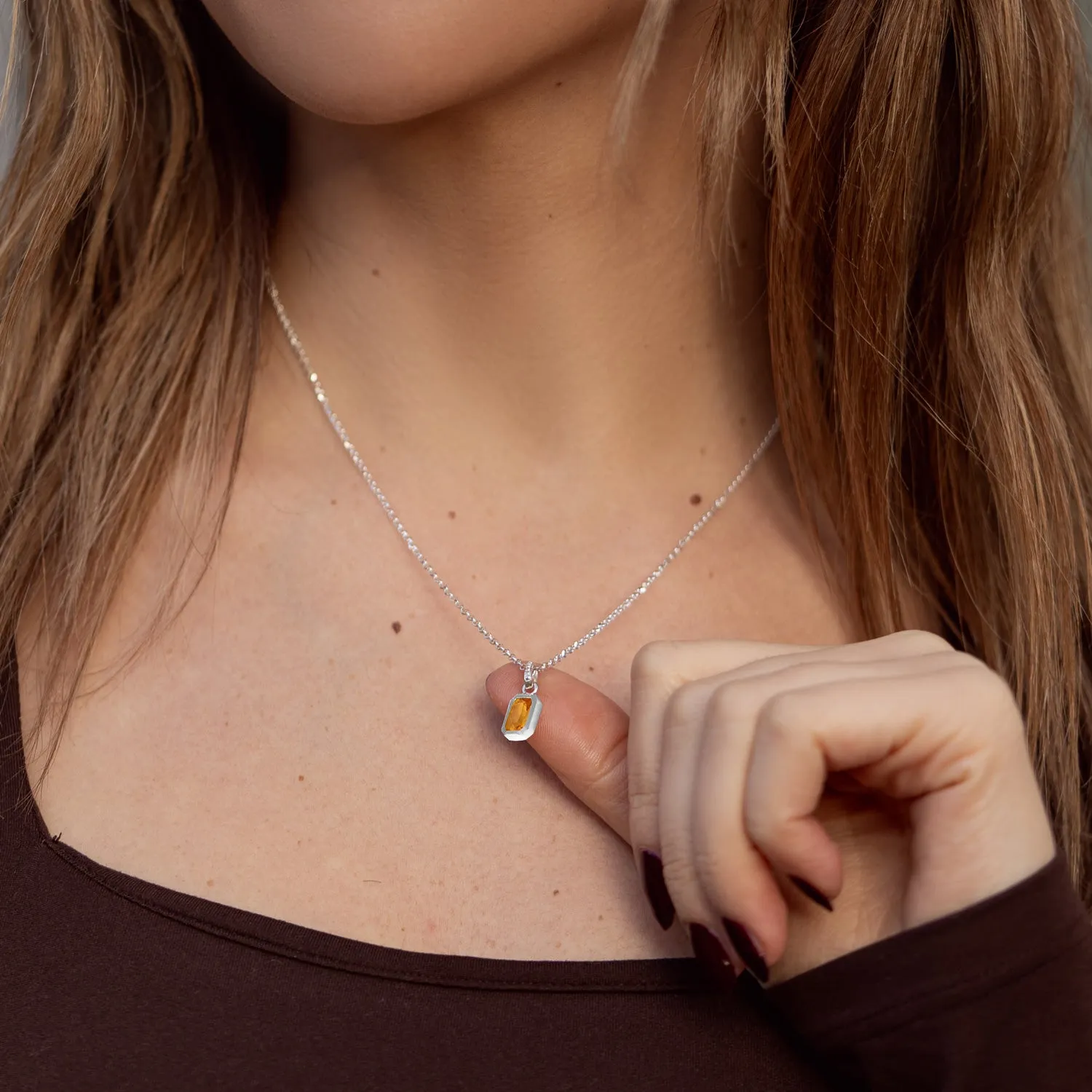 Citrine Octagon Necklace sold by Dower & Hall product image thumbnail 2