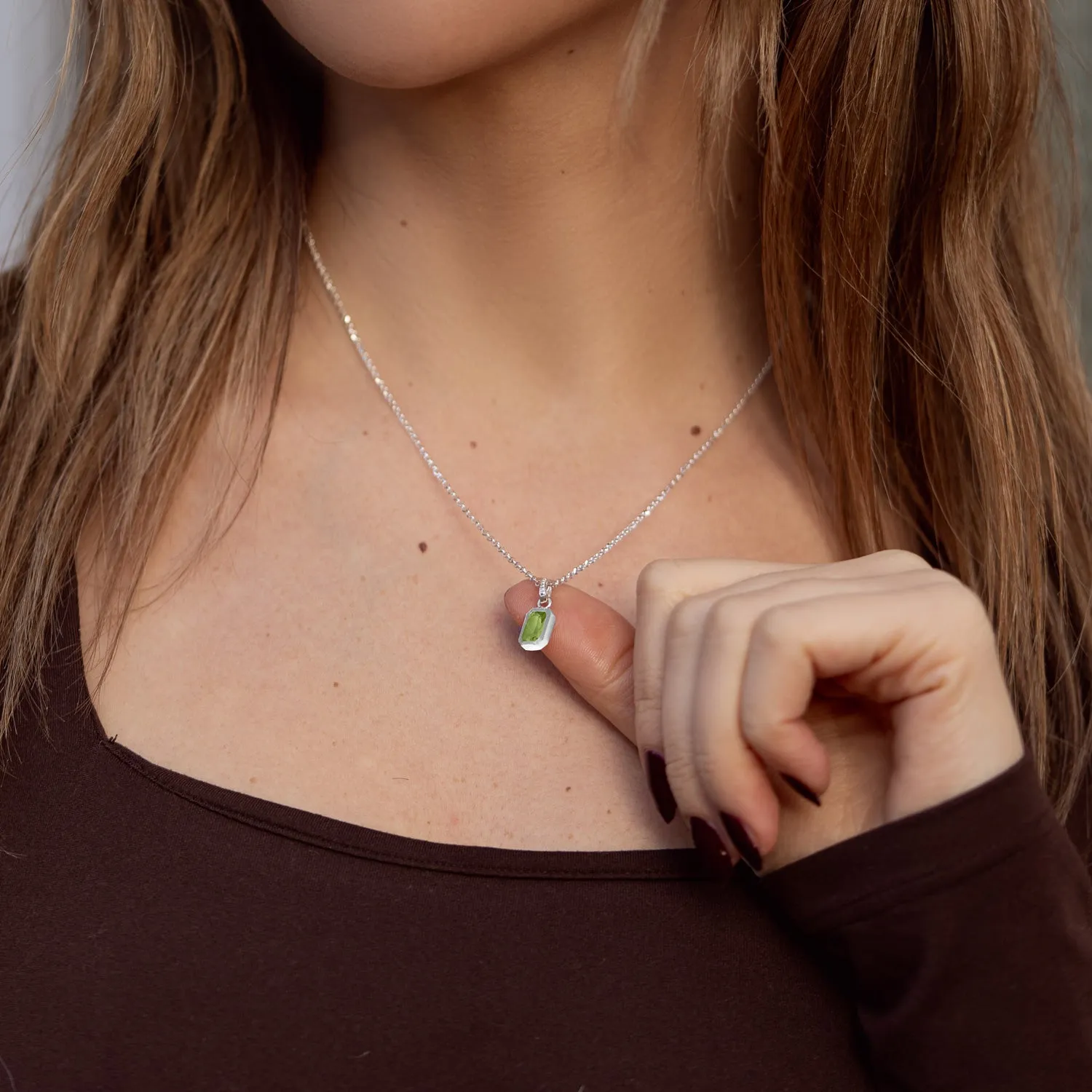 Peridot Octagon Necklace sold by Dower & Hall product image thumbnail 2