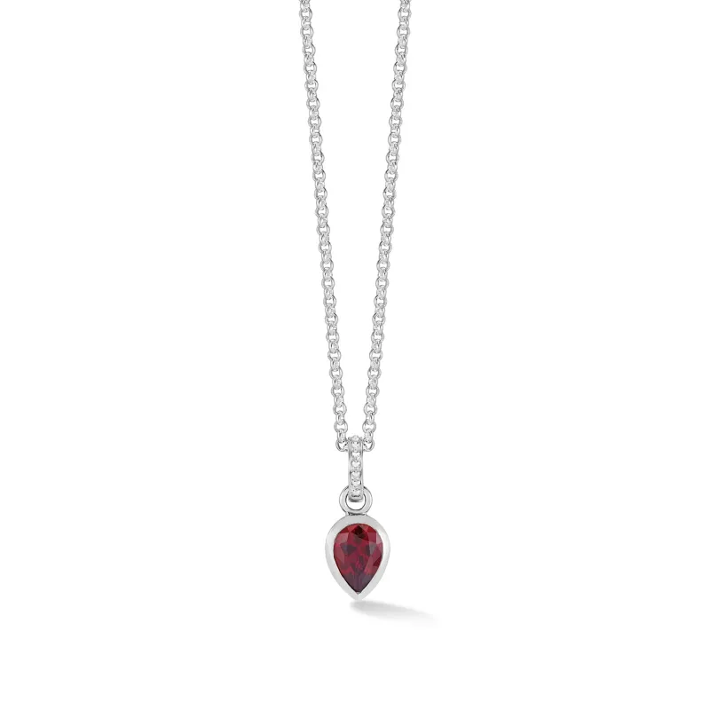 Garnet Peardrop Necklace sold by Dower & Hall
