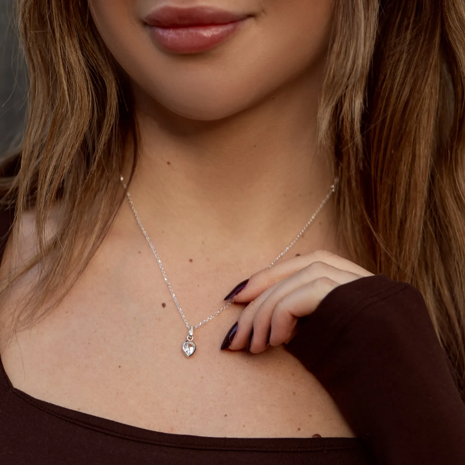 White Topaz Peardrop Necklace sold by Dower & Hall product image thumbnail 5