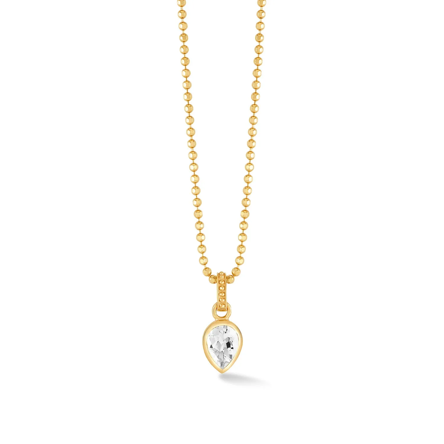 White Topaz Peardrop Necklace sold by Dower & Hall