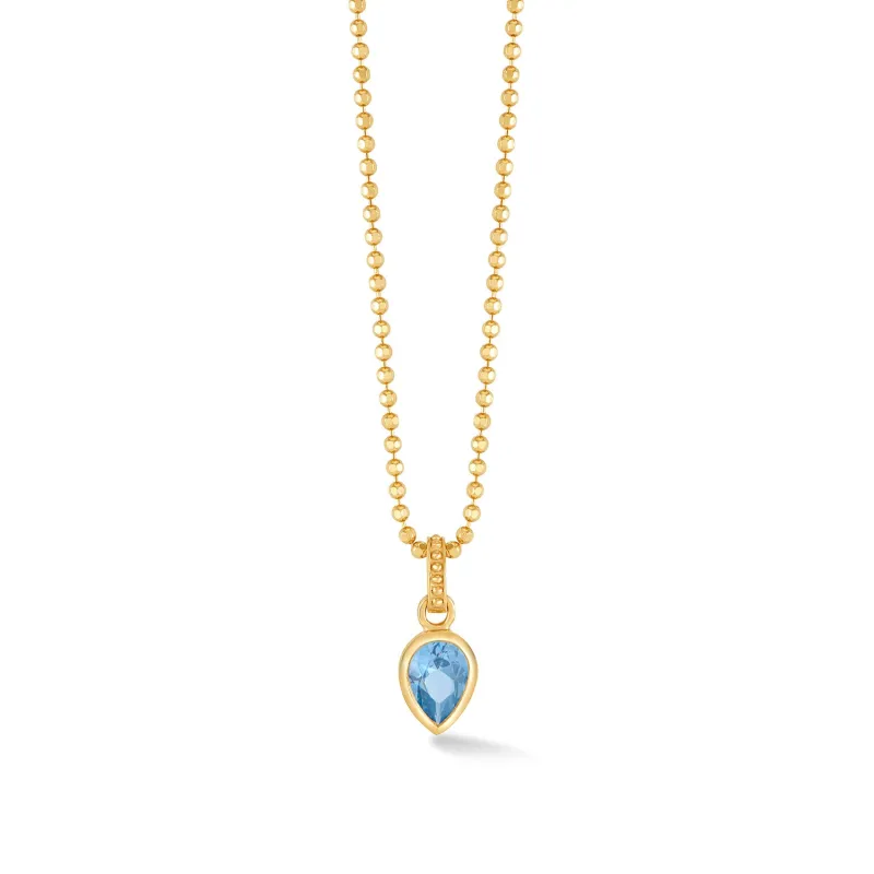 Blue Topaz Peardrop Necklace sold by Dower & Hall