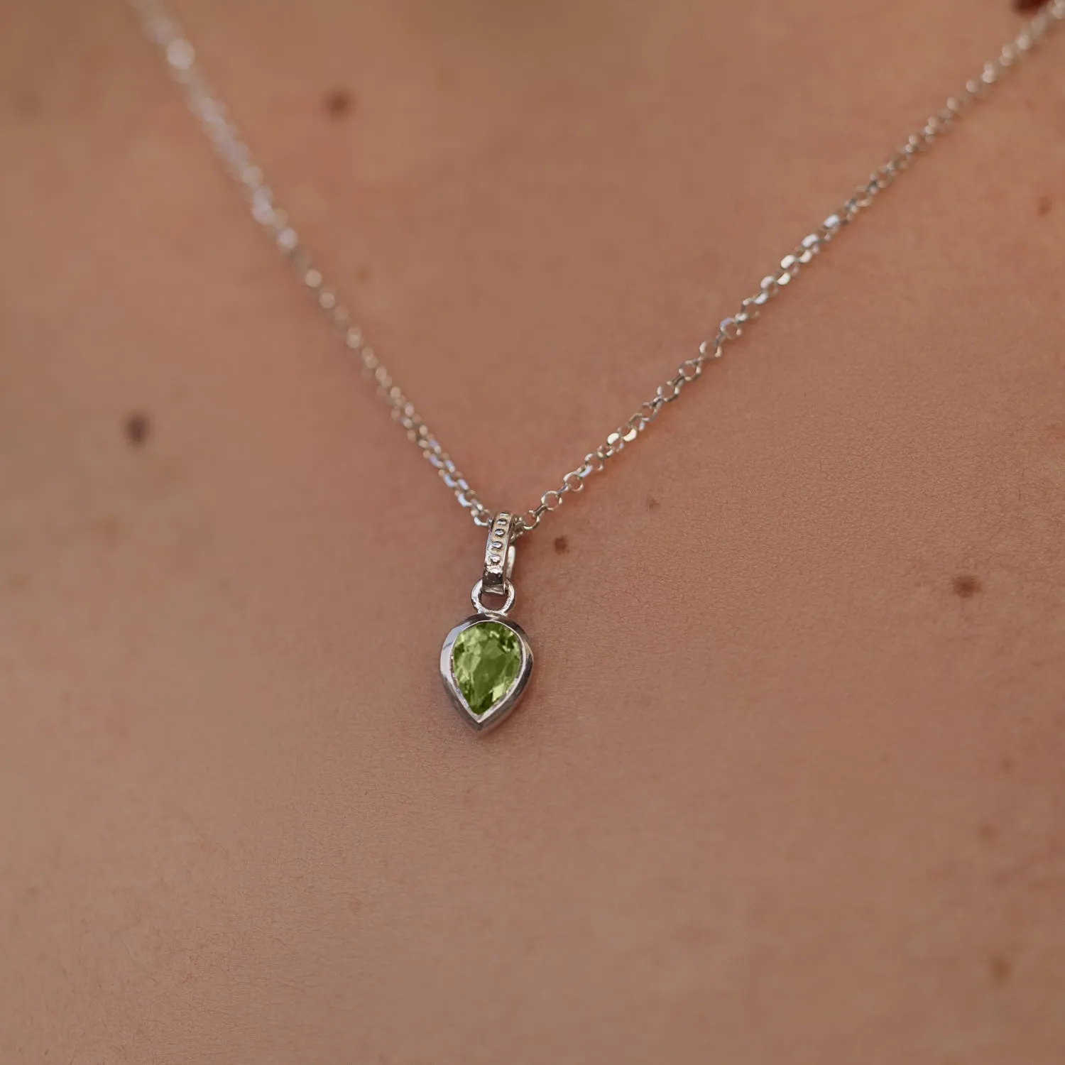 Peridot Peardrop Necklace sold by Dower & Hall product image thumbnail 2