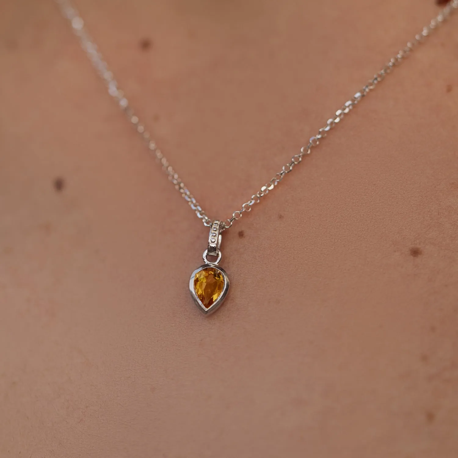 Citrine Peardrop Necklace sold by Dower & Hall product image thumbnail 2