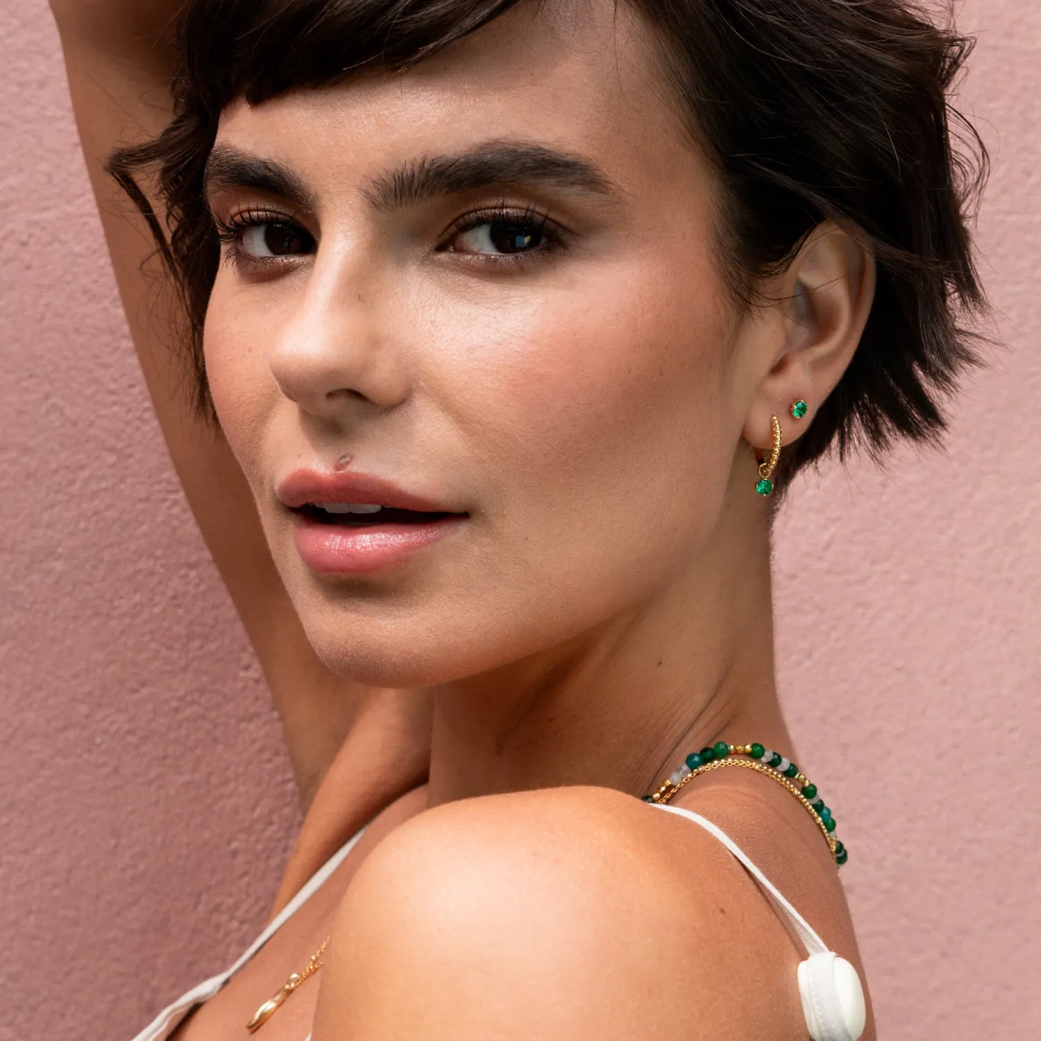 Green Garnet Orissa Hoops sold by Dower & Hall product image thumbnail 3