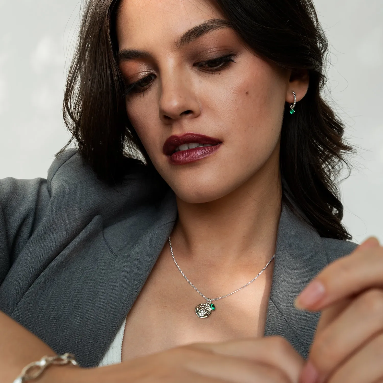 Green Garnet Orissa Hoops sold by Dower & Hall product image thumbnail 5