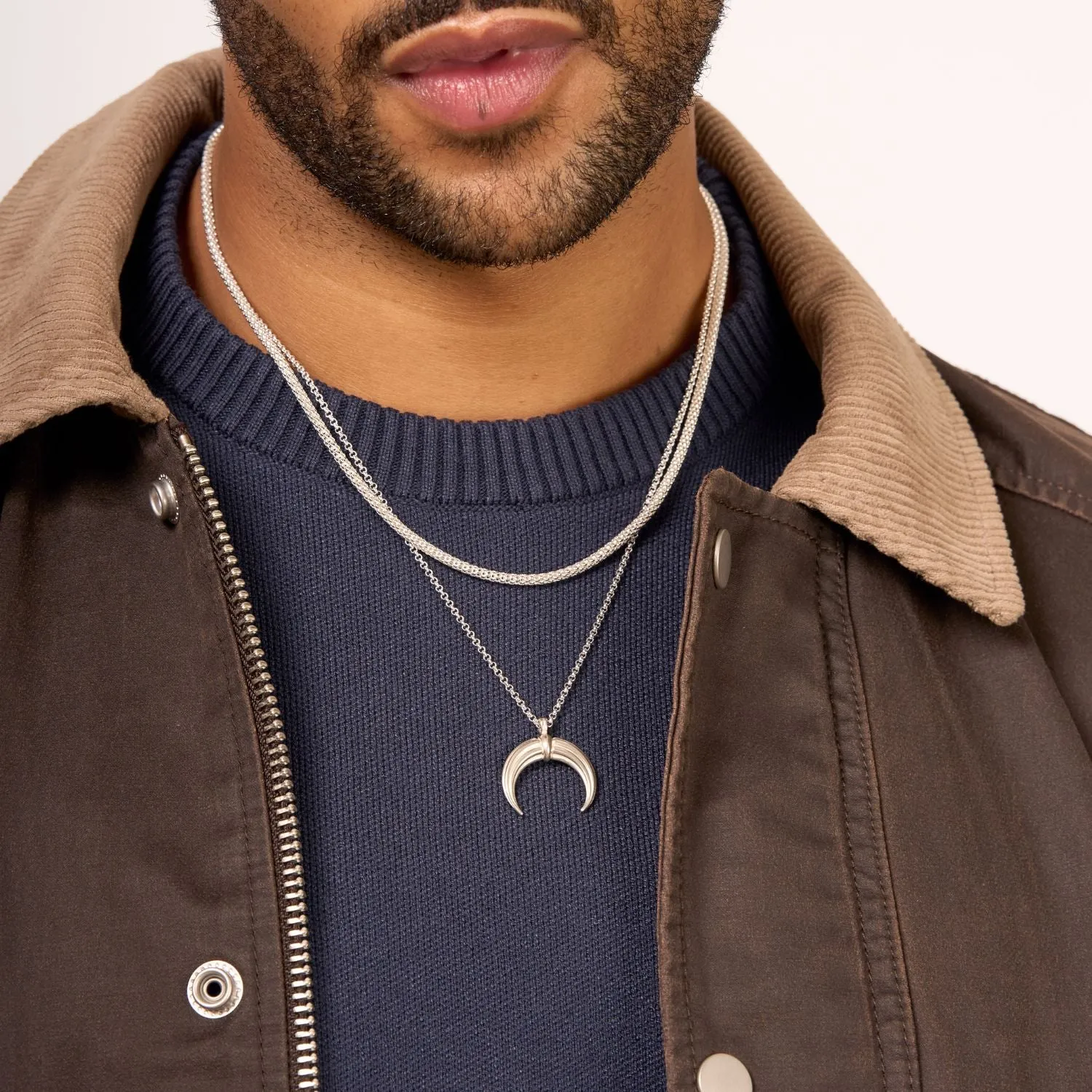 Men's Double Horn Talisman Necklace sold by Dower & Hall product image thumbnail 4