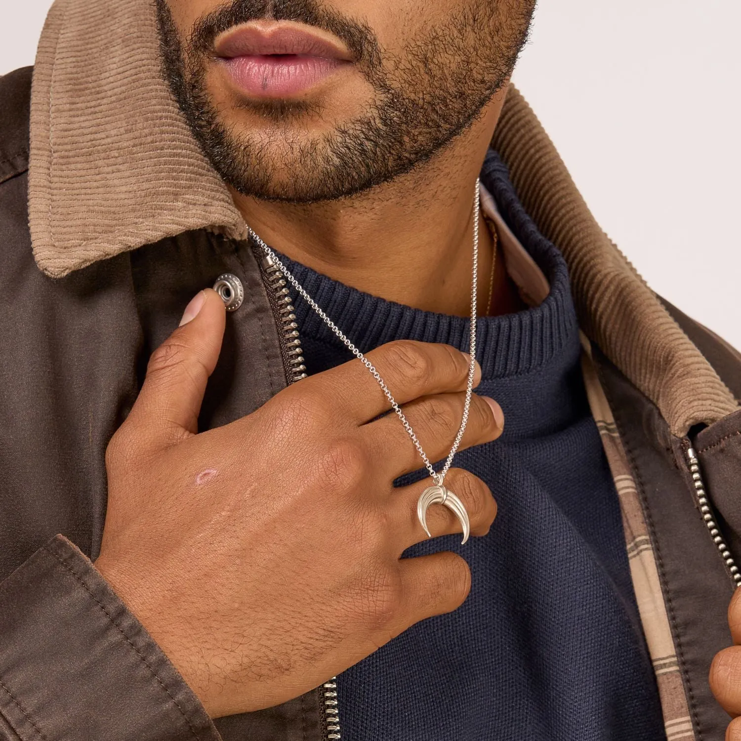 Men's Double Horn Talisman Necklace sold by Dower & Hall product image thumbnail 3