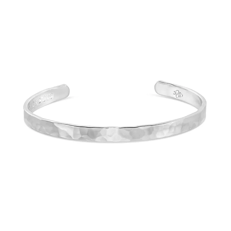 Hammered Engravable Nomad Bangle sold by Dower & Hall