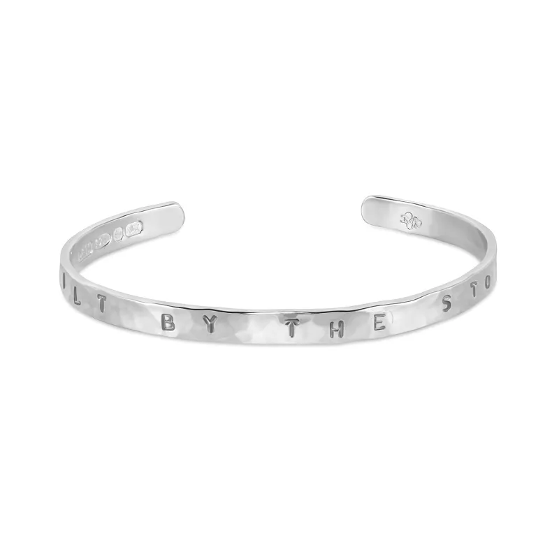 ‘Built By The Storm’ Hand-Stamped Hammered Nomad Bangle made by Dower & Hall