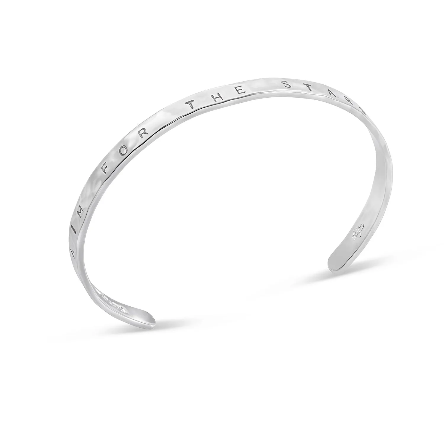‘Aim for the Stars’ Hand-Stamped Hammered Nomad Bangle sold by Dower & Hall product image thumbnail 4