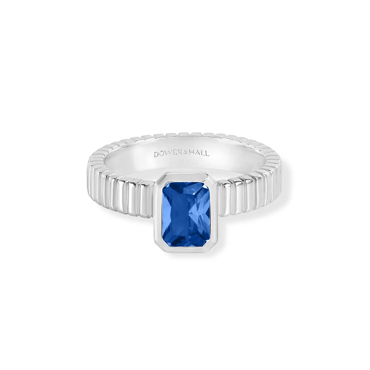14k Lab Grown Sapphire Octagon Humbug Twinkle Ring sold by Dower & Hall product image thumbnail 5
