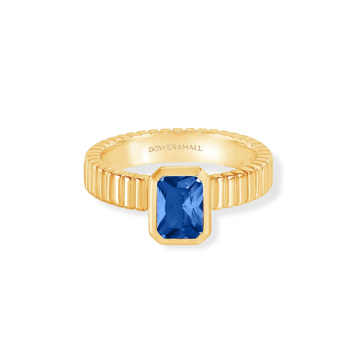 14k Lab Grown Sapphire Octagon Humbug Twinkle Ring sold by Dower & Hall product image thumbnail 4