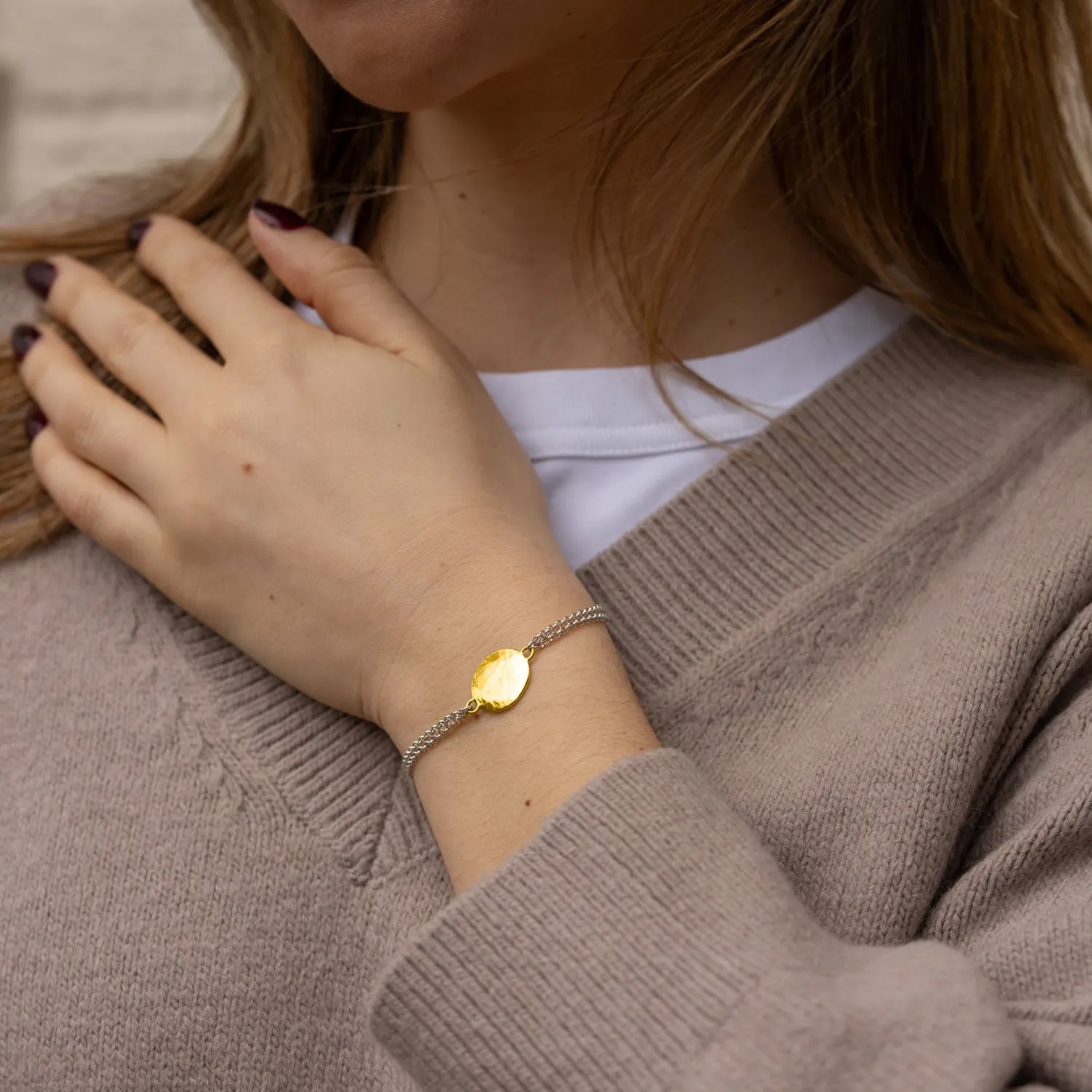 Engravable Disc Story Bracelet sold by Dower & Hall product image thumbnail 4