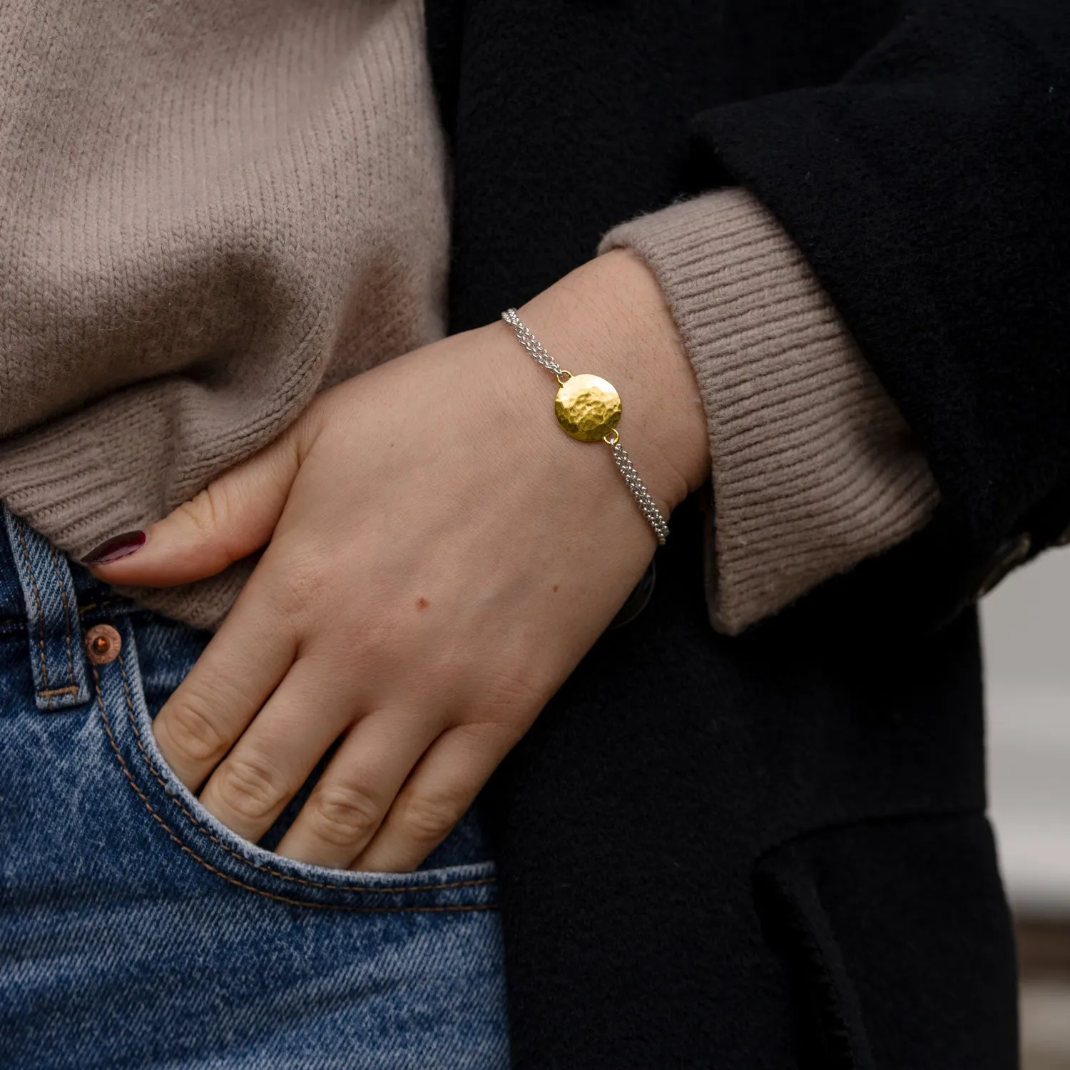 Engravable Disc Story Bracelet sold by Dower & Hall product image thumbnail 2