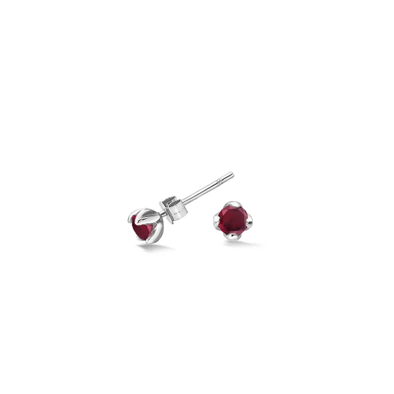 4mm Garnet Orissa Studs made by Dower & Hall