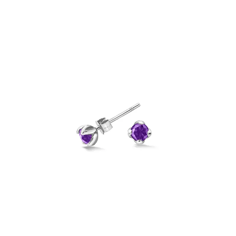 4mm Amethyst Orissa Studs made by Dower & Hall