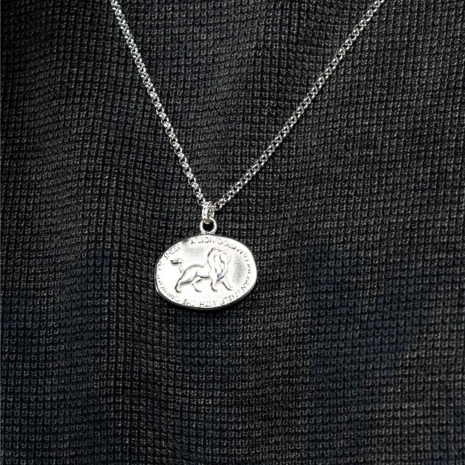 Men's Inspiring Lion Talisman Necklace sold by Dower & Hall product image thumbnail 3