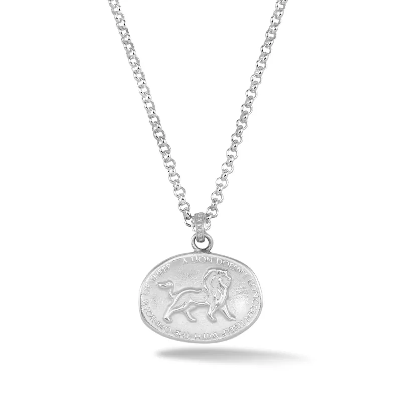 Men's Inspiring Lion Talisman Necklace made by Dower & Hall