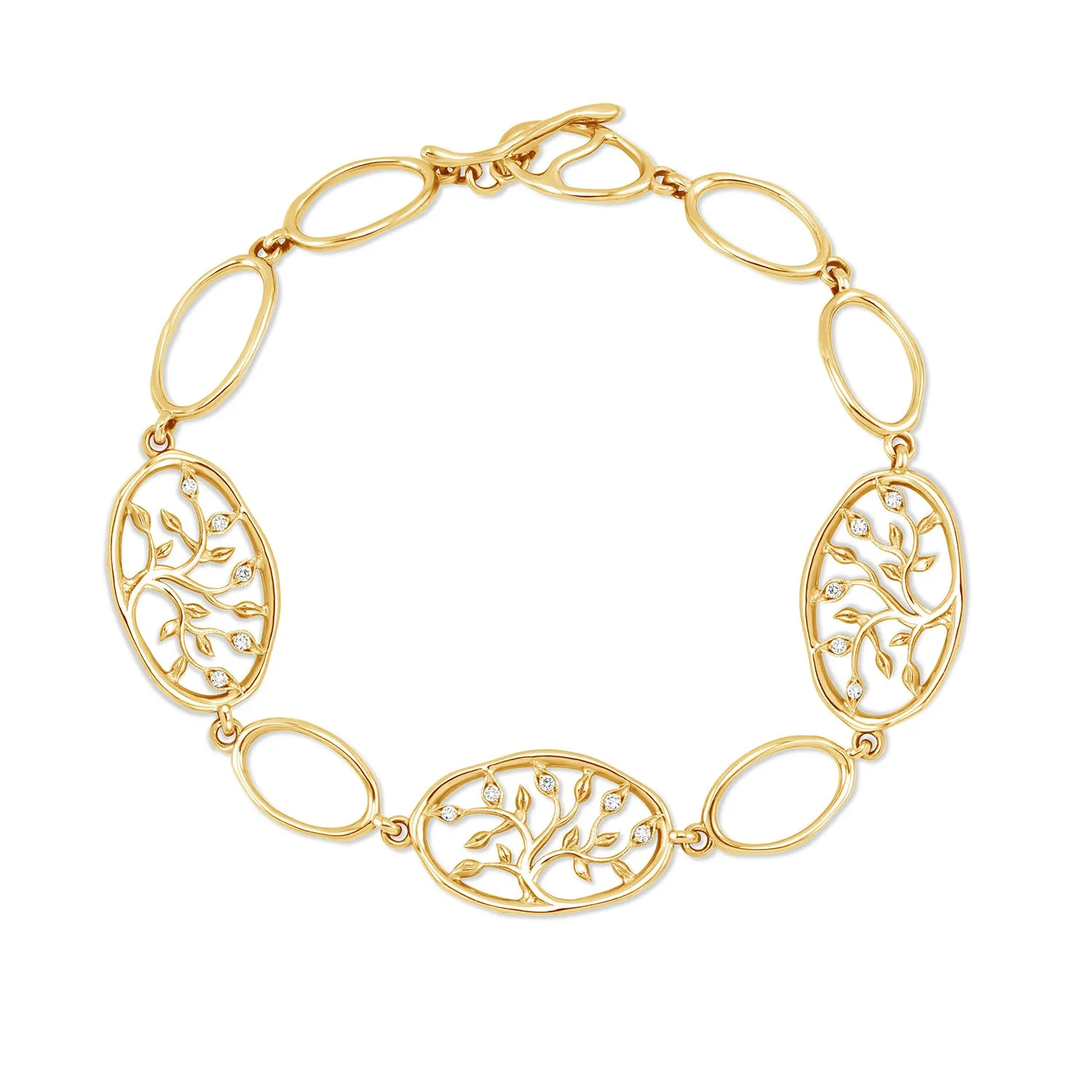 Solid Gold Diamond Tree of Life Talisman Bracelet sold by Dower & Hall product image thumbnail 4