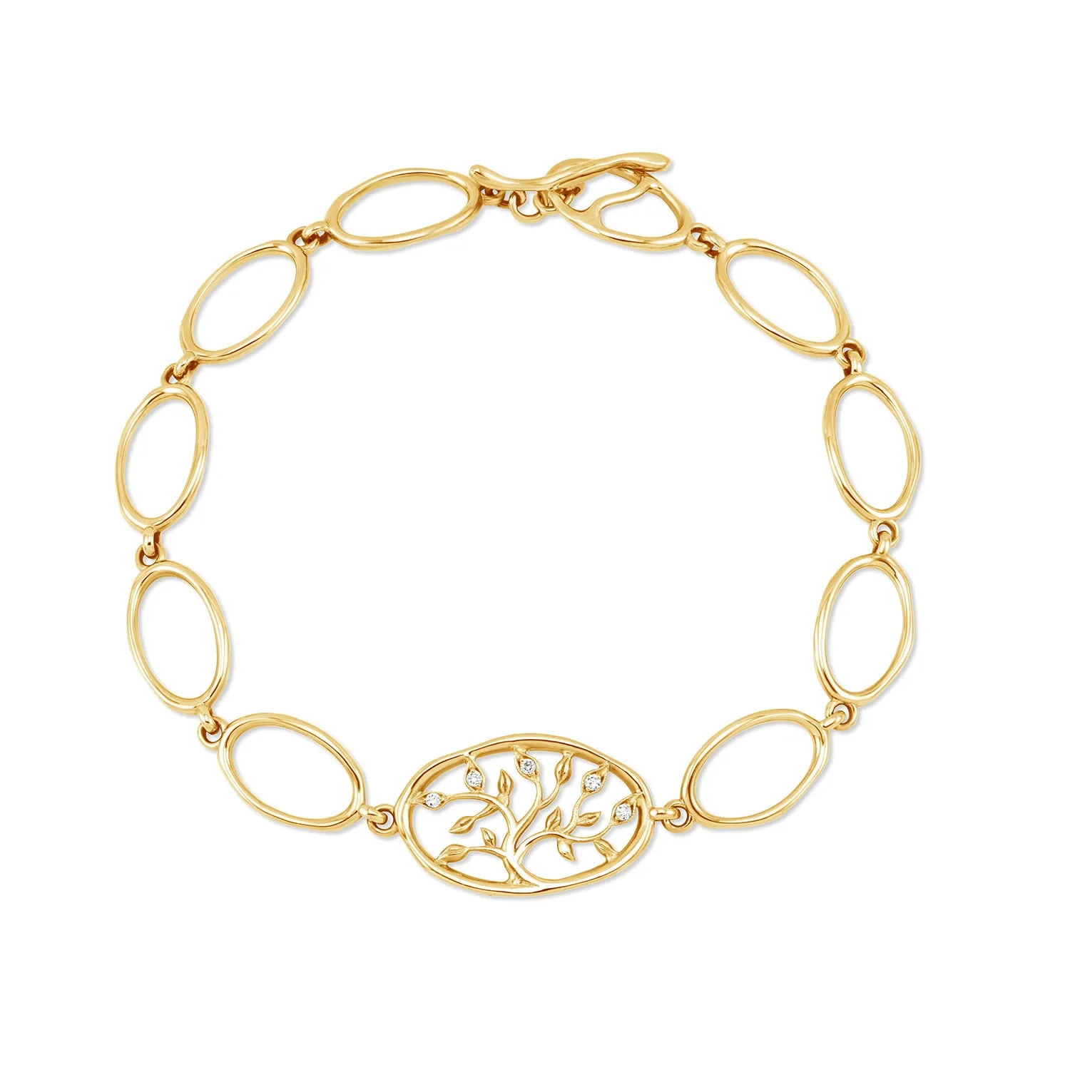 Solid Gold Diamond Tree of Life Talisman Bracelet sold by Dower & Hall