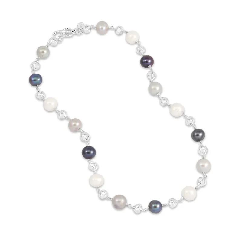 Nomad Nugget™ & Mixed Freshwater Pearl Necklace made by Dower & Hall
