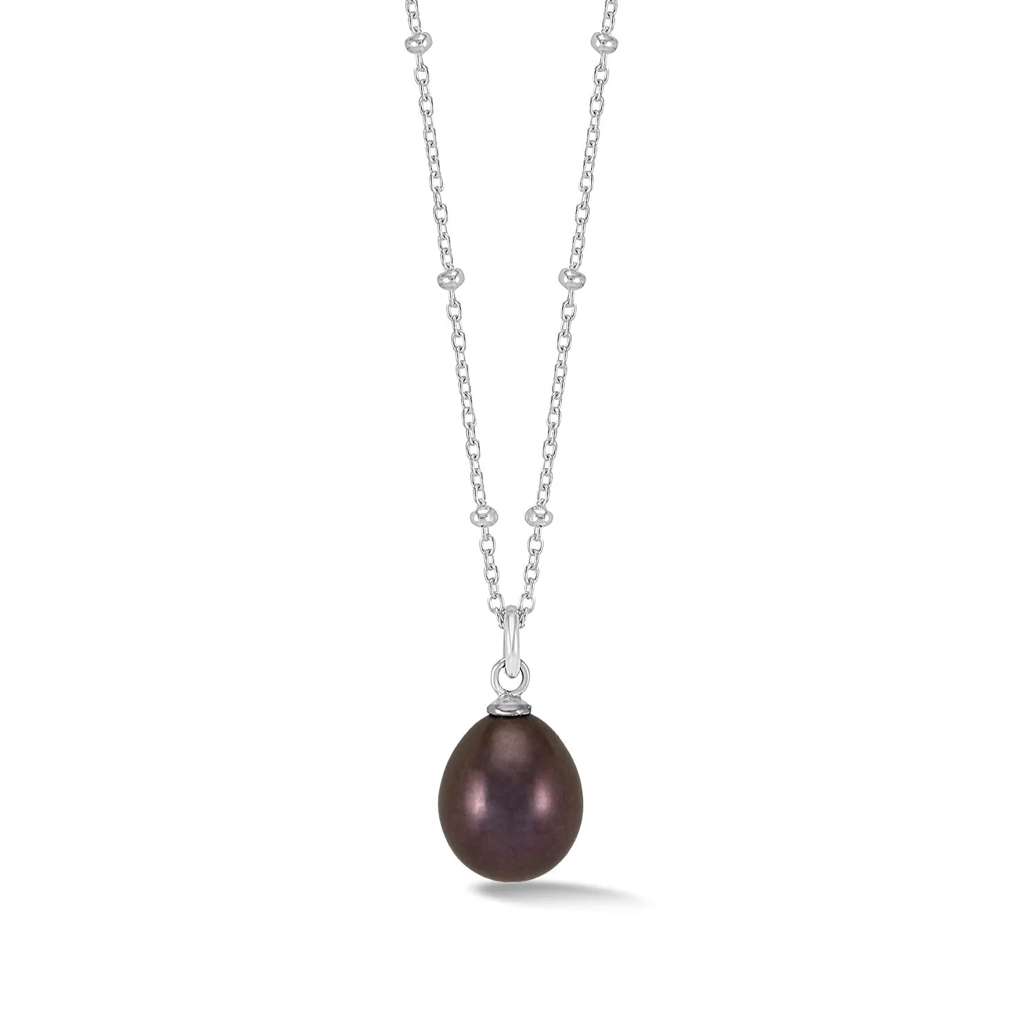 Adjustable Timeless 10mm Oval Peacock Freshwater Pearl Pendant sold by Dower & Hall