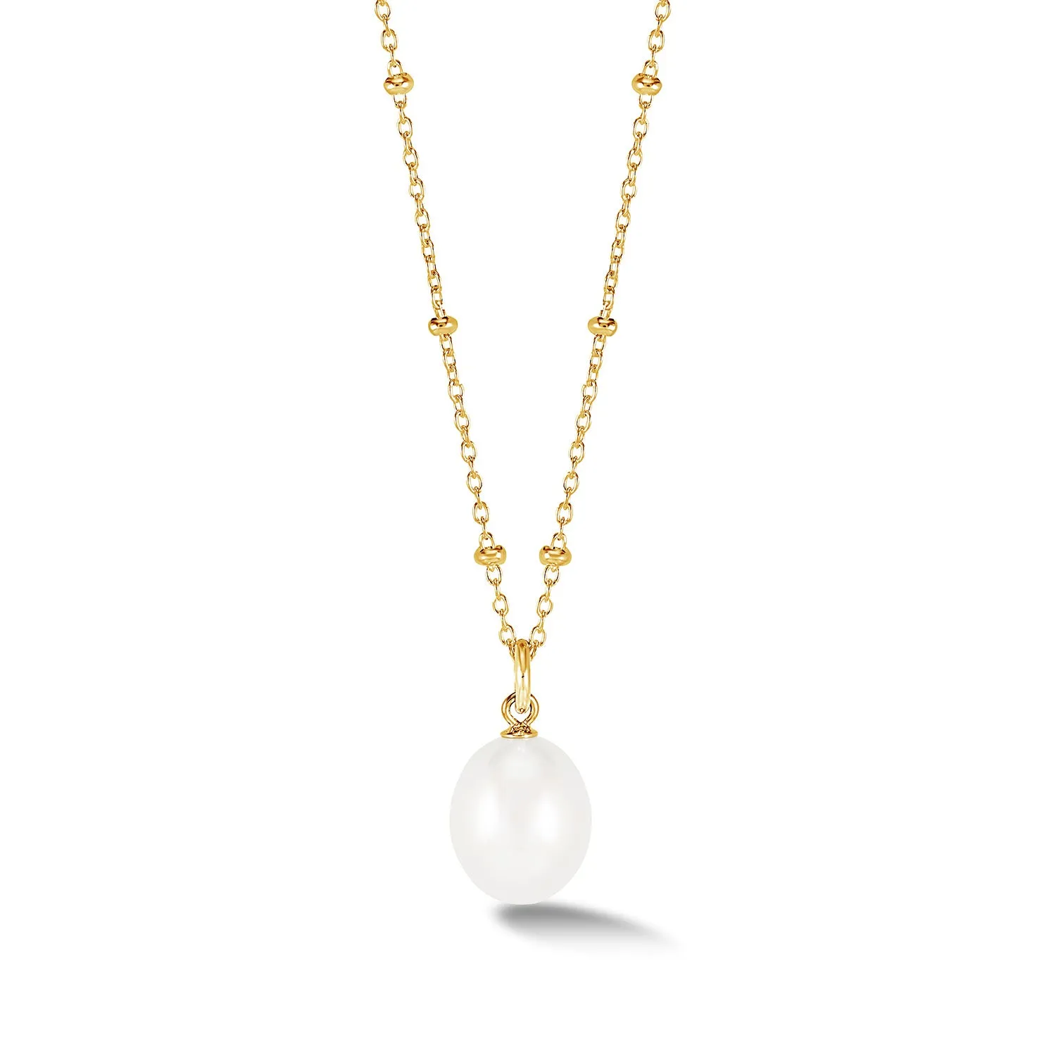 Adjustable Timeless 10mm Oval White Freshwater Pearl Pendant sold by Dower & Hall product image thumbnail 5