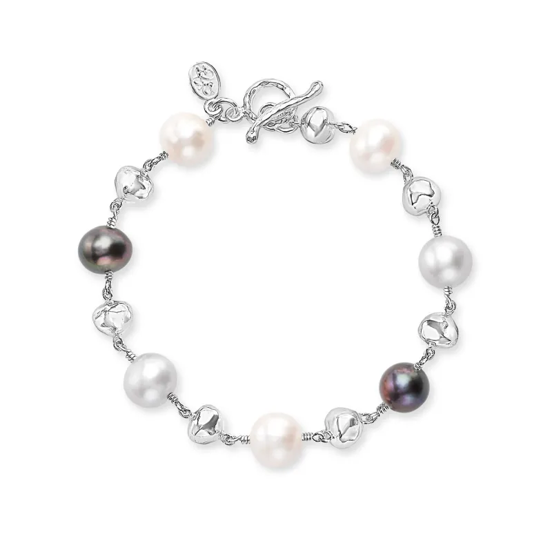 Nomad Nugget™ & Mixed Freshwater Pearl Bracelet made by Dower & Hall