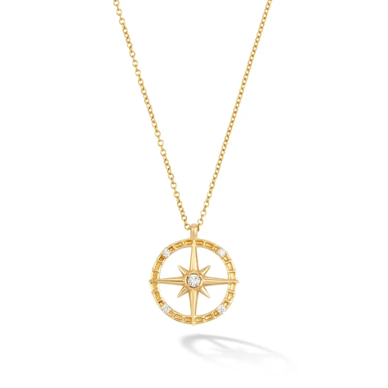 14k Gold & Diamond True North Pendant made by Dower & Hall