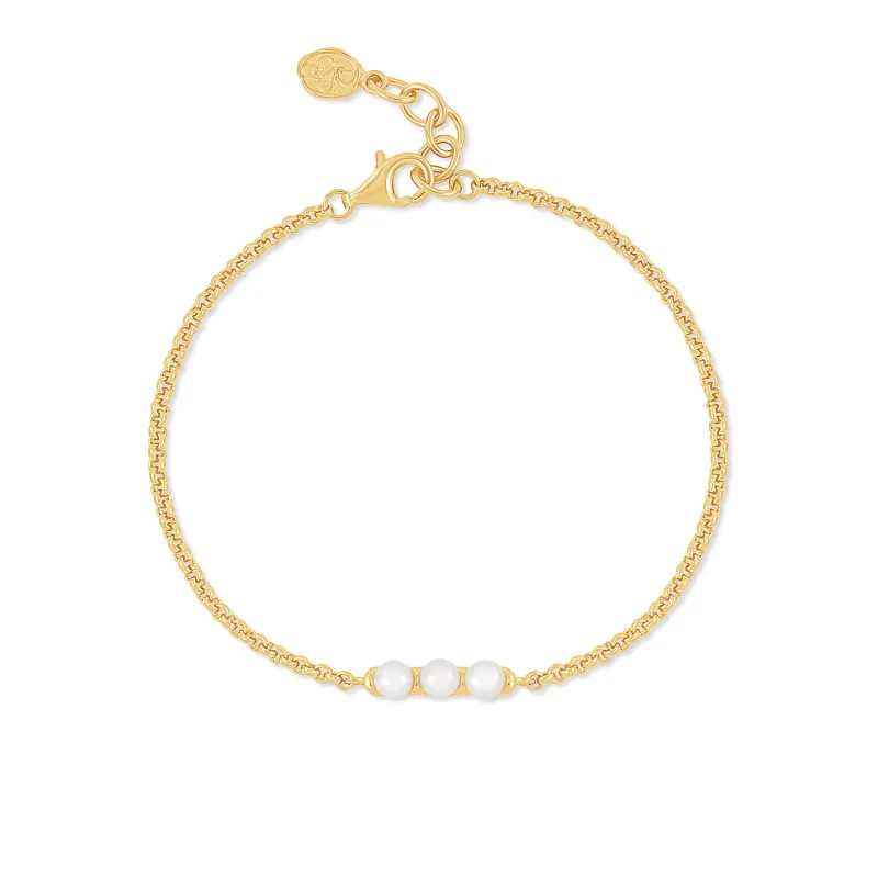 Timeless Triple Pearl Row Bracelet made by Dower & Hall