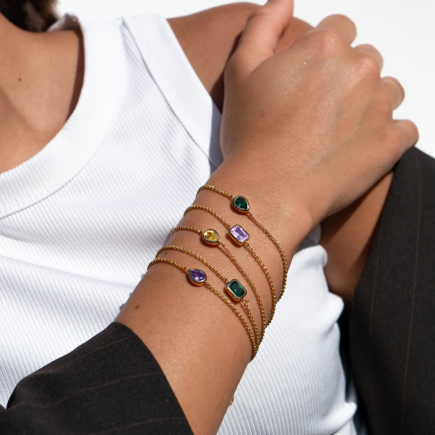 Amethyst Octagon Chain Bracelet sold by Dower & Hall product image thumbnail 2