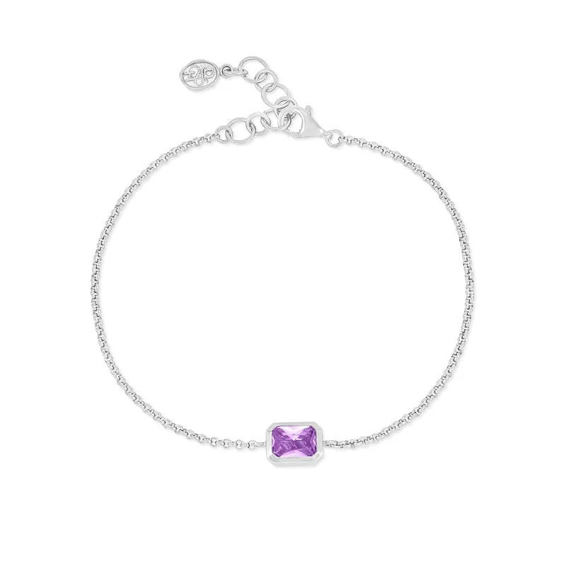 Amethyst Octagon Chain Bracelet made by Dower & Hall
