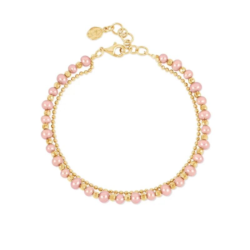 Pink Freshwater Timeless Pearl Bracelet made by Dower & Hall