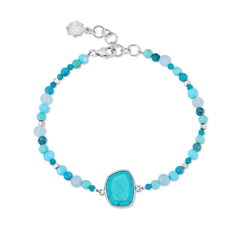 Beaded Turquoise Pebble Bracelet made by Dower & Hall