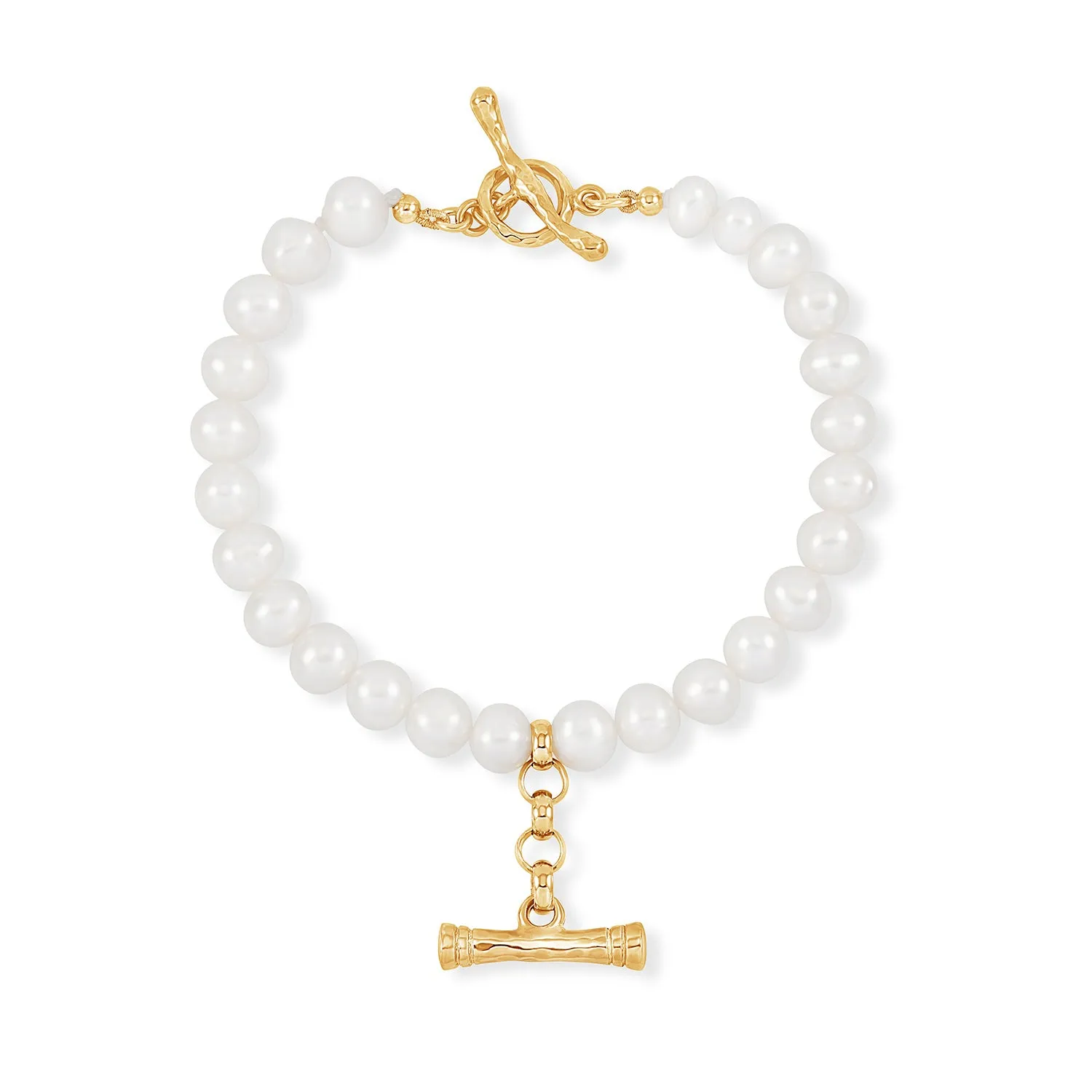White Pearl T-Bar Bracelet sold by Dower & Hall