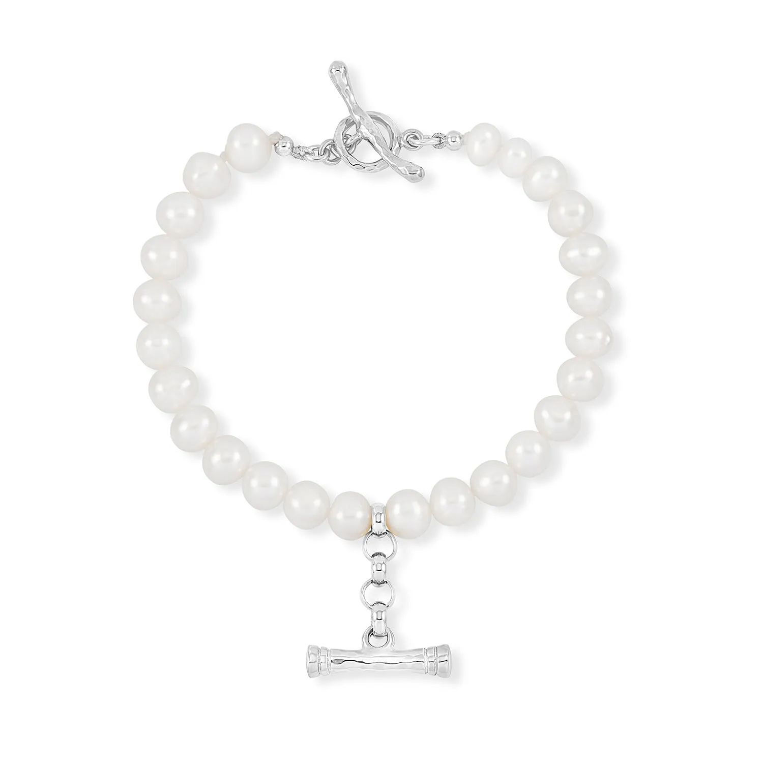 White Pearl T-Bar Bracelet sold by Dower & Hall product image thumbnail 5