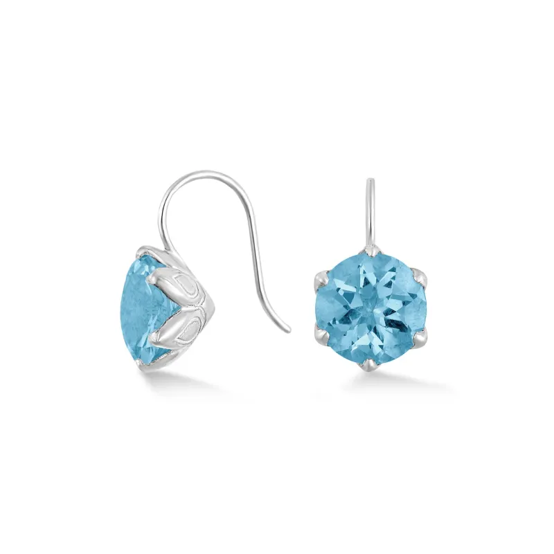 Blue Topaz Lotus Earrings made by Dower & Hall