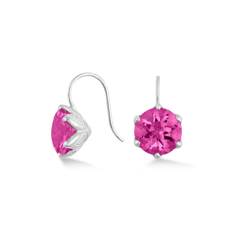 8mm Pink Quartz Lotus Earrings made by Dower & Hall